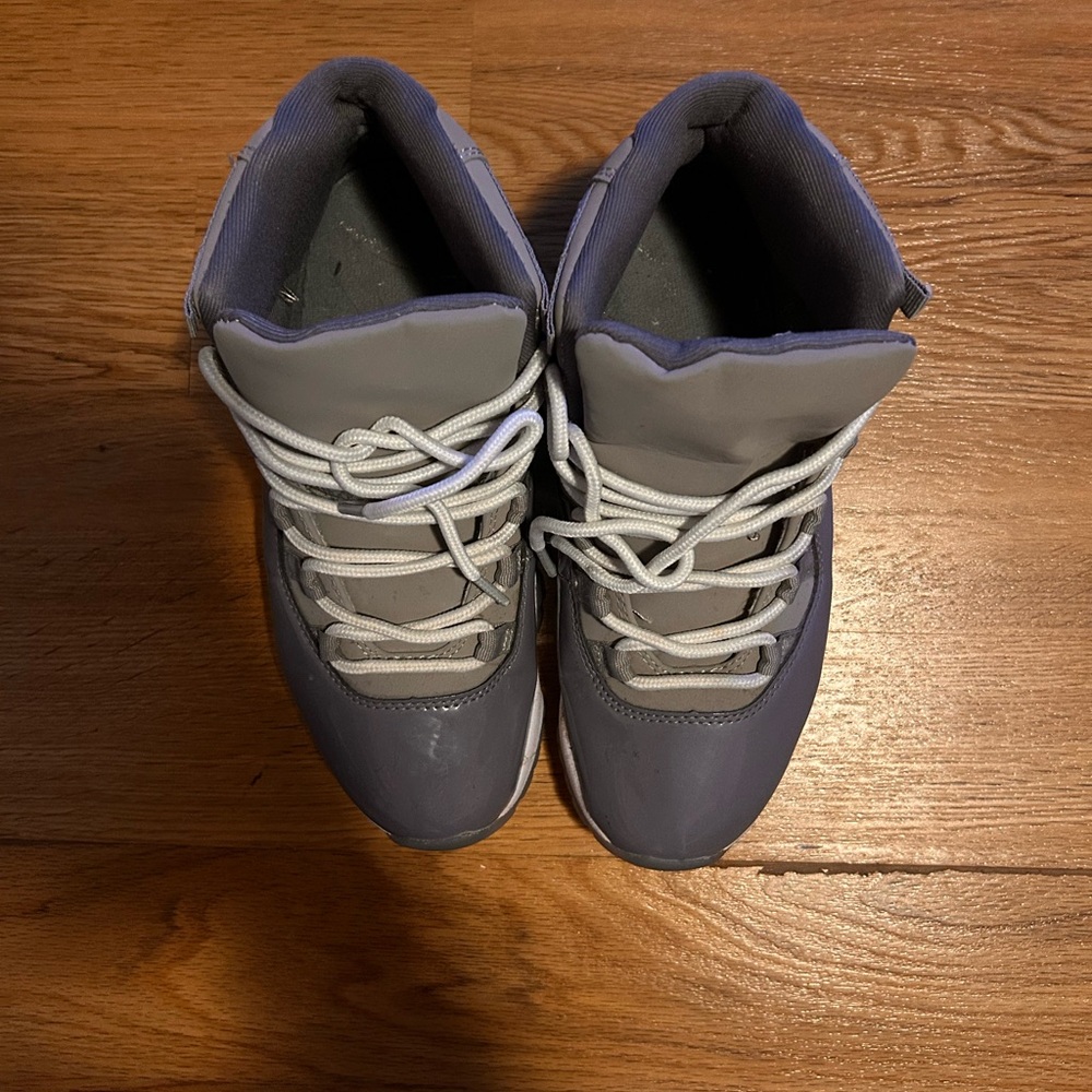 Jordan Gray and White High-Top Sneakers
